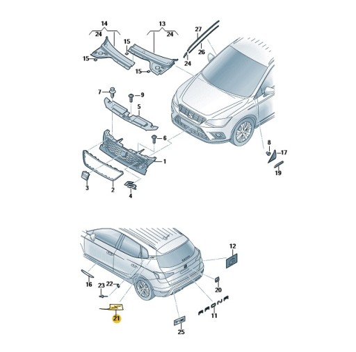 САМОКЛЕЮЧАЯ ЧОХЛА ПРАВА-ЗАДНЯ ALU СТАНДАРТНЕ СИДІННЯ ARONA OE: 6F9853378F3Q7