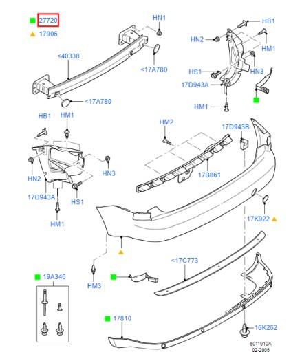 52345679 - Задний Бампер Задний Подъемник Opel Frontera B