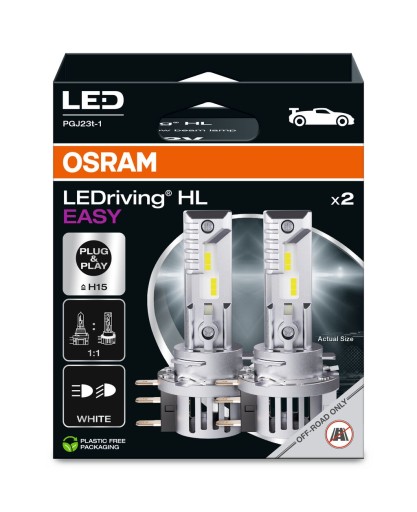 Автомобільні лампи OSRAM H15 12V 16.5W LEDriving HL EASY до 6500K білі