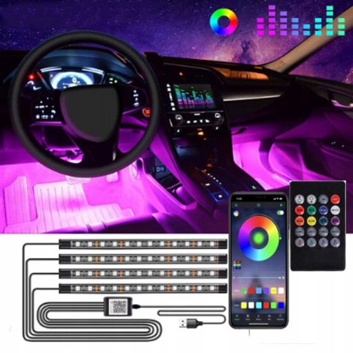 Podświetlenie kabiny auta - ОСВЕЩЕНИЕ САЛОНА АВТОМОБИЛЯ САЛОНА АВТОМОБИЛЯ RGB LED