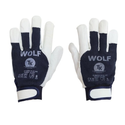 TK WOLF Protective Construction GLOVES 12 Pieces Size 8 Color NAY BLUE (Темно-синій)