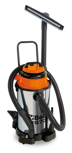 Електричний пилосос для сухого та вологого прибирання, корпус з нержавіючої сталі, місткість