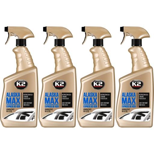 Размораживатель окон K2 Alaska Max K607 Strong Spray, эффективный набор из 4 х 700 мл