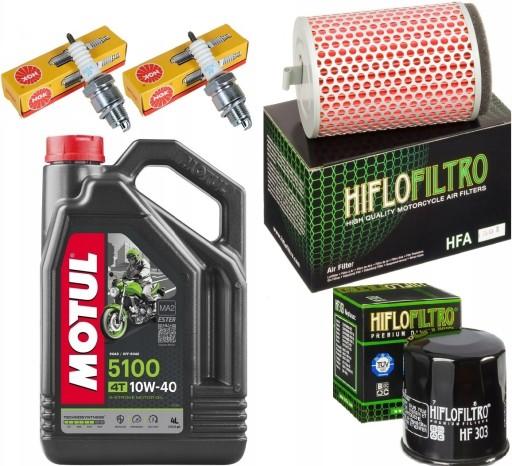 Масло + масляний фільтр + повітряний фільтр + заглушки: HONDA CB500 R 2001 р.в.