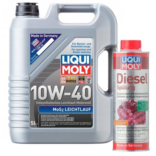 Liqui Moly 2184 MoS2 Leichtlauf oil 10W-40 5L+ SPULUNG 500 мл