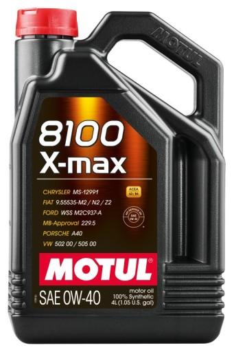 Масло MOTUL 0W40 4л 8100 X-MAX A3/B4/SN/LL