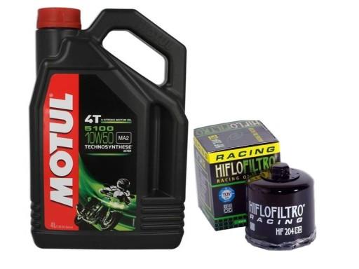 Масло MOTUL 5100 10 W 50 4л + фильтр Hiflo Racing
