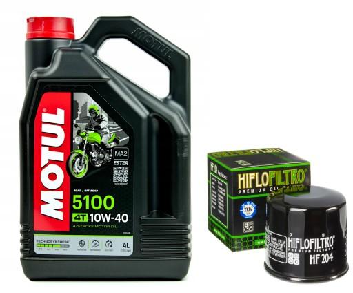 104068/HF204 - VTX1300, 03-09r. - Масло MOTUL 5100 10W40 4л. + Фільтр HF204, Honda VTX1300, 03-09