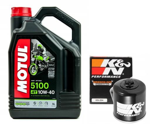 104068/KN204 - 1050 Speed Triple, 06-18r. - Масло MOTUL 5100 10W40 4л. + Фильтр КН204, Triumph 1050 Speed ​​Triple, 06-18