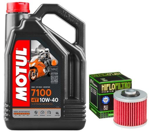 104092/HF145 97-05r. - Масло MOTUL 7100 10W40 4л. +фільтр HF145, Yamaha XVS650 Drag Star, 97-05р