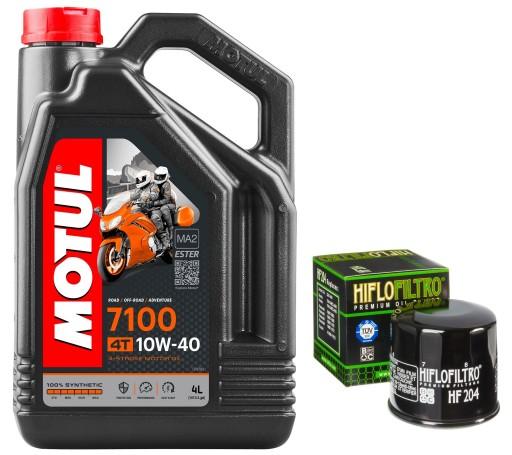 104092/HF204 19-23r. - Масло MOTUL 7100 10W40 4л. + Фільтр HF204, Honda CB650R, 19-23р.