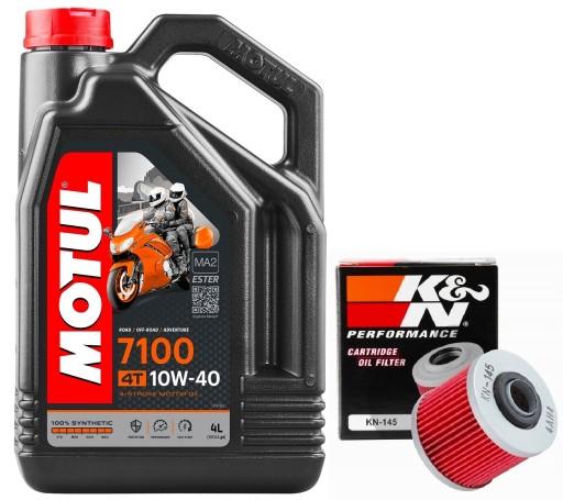 104092/KN145 - MT-03, 06-12r. - Масло MOTUL 7100 10W40 4л. + Фильтр КН-145, Yamaha MT-03, 06-12