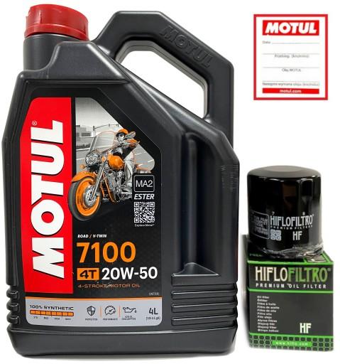 HF204 - Масло MOTUL 7100 4T 20W50 4л + МАСЛЯНЫЙ ФИЛЬТР HIFLO