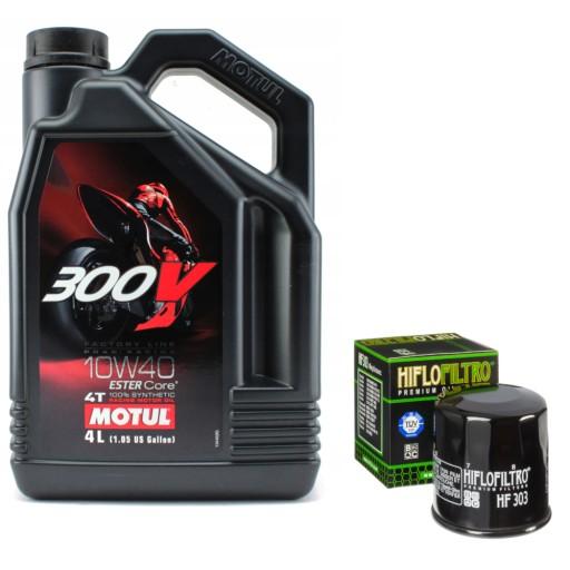 Масло Motul 300v 10W40 4л + масляный фильтр HF303