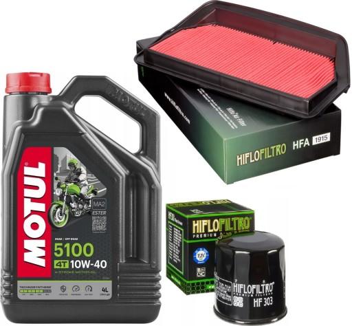 Масло Motul 5100 10W-40 4л + фильтры Hiflo: HONDA CBR 1100 XX BlackBird 2001 г.