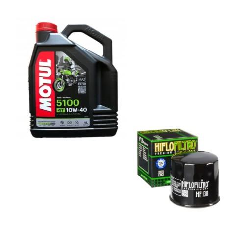 9 - Motul 5100 4T 10W40 масло 4л масляний фільтр HF138