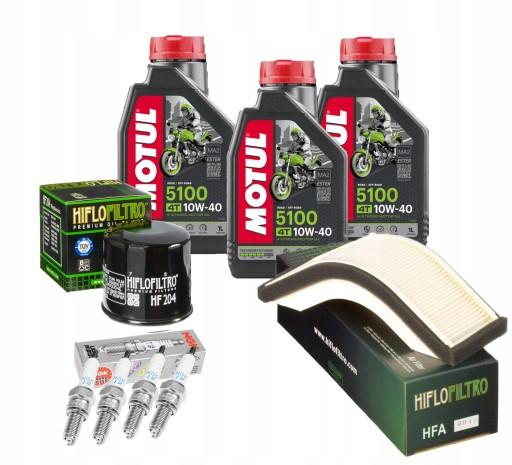 Масло Motul 5100 KAWASAKI ZX10R 04-05 Фильтры Свечи зажигания