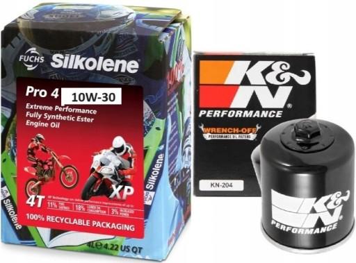 Масло Silkolene PRO 4 XP 10W-30 4L + масляный фильтр K&N HONDA CBR 650 F FA 2014