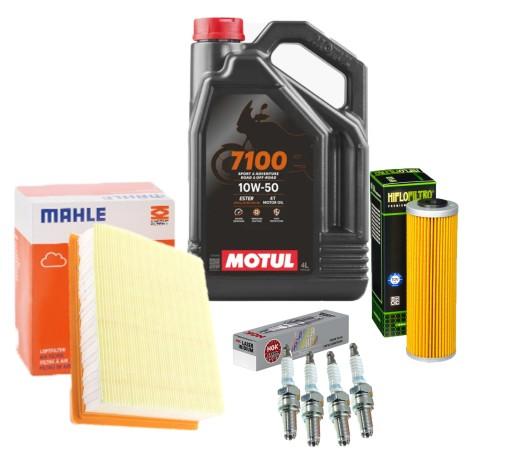 Масло для KTM 1290 LC8 Adventure S/R 2022 Motul 7100 10W50 Фільтри NGK Spark Plugs