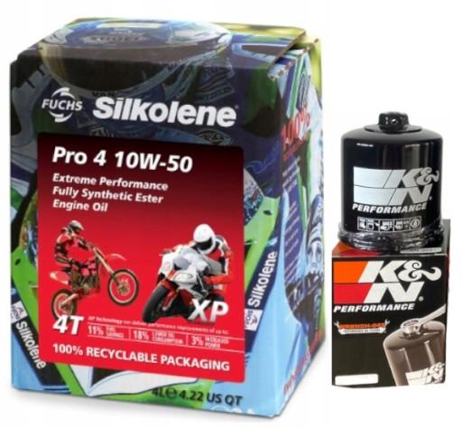 KN-303 - SILKOLENE PRO 4 мотоциклетное масло 10w50 4л + ФИЛЬТР