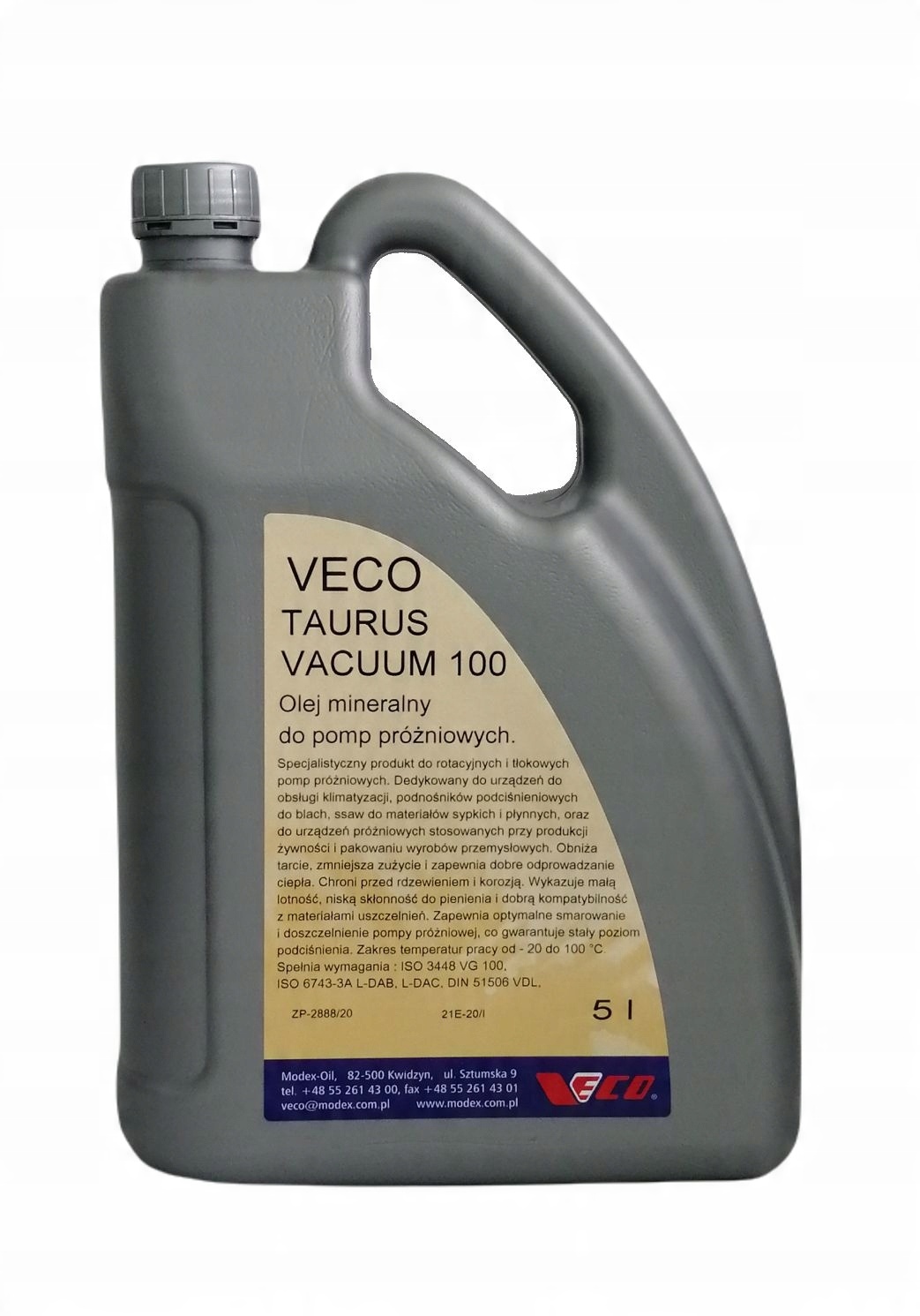 Масло для вакуумных насосов Veco Taurus Vacuum 100 5L