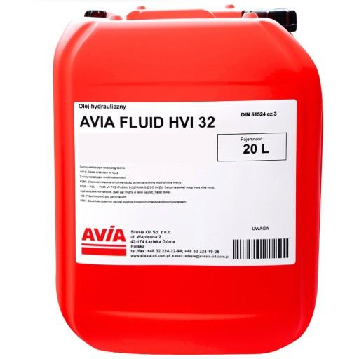 Гидравлическое масло AVIA FLUID HVI 32 20л | КРУГЛЫЙ ГОД |DIN 51524 часть 3 – HVLP