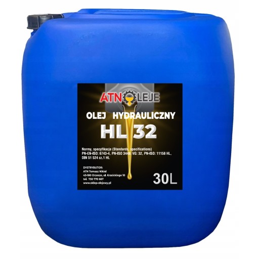 Гидравлическое масло HL 32 30L - L-HL 32 - VG 32 - DIN 51 524 cz.1 HL