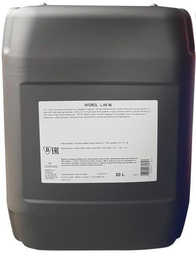 Гидравлическое масло Hydrol Premium (20 л) 46, HV, ISO 11158 HV/ 6743-4/ I