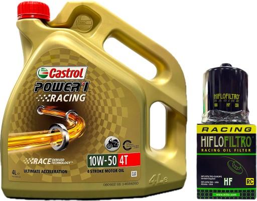 CASTROL Power 1 RACING 4T 10W50 4л мотоциклетна олива + HIFLO RC МАСЛЯНИЙ ФІЛЬТР