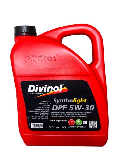 Моторное масло Divinol Syntholight DPF 5W-30 ACEA C3 504 00 / 507 00 229.51