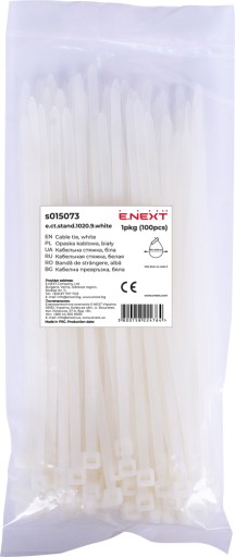 Стрічка Кабельні стяжки біла 9х1020мм 100шт/м 1м Стяжки