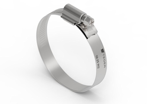 Хомут черв'ячний 16-25 НЕРЖАВІЮЧИЙ, ширина 12мм, ПОСИЛЕНИЙ ТЕГЕР