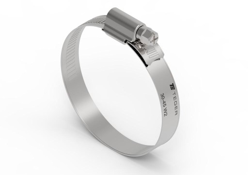 Хомут черв'ячний 30-45 НЕРЖАВІЮЧИЙ, ширина 12мм, ПОСИЛЕНИЙ ТЕГЕР