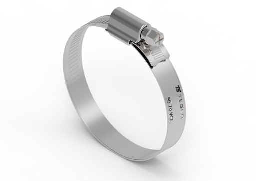 Хомут черв'ячний 50-70 НЕРЖАВІЮЧИЙ, ширина 12мм, ПОСИЛЕНИЙ ТЕГЕР