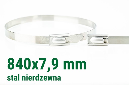 Затискна стрічка з нержавіючої сталі 840 х 7,9 мм 100 шт