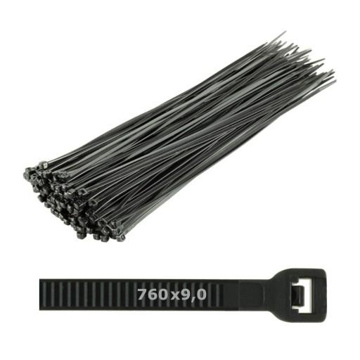 Стяжки довгі 760X9. 0 УФ чорний-100шт