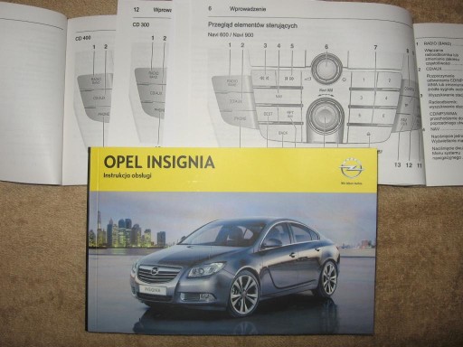 Руководство пользователя Opel Insignia на польском языке + магнитола Navi 600 900, компакт-диск 300 400