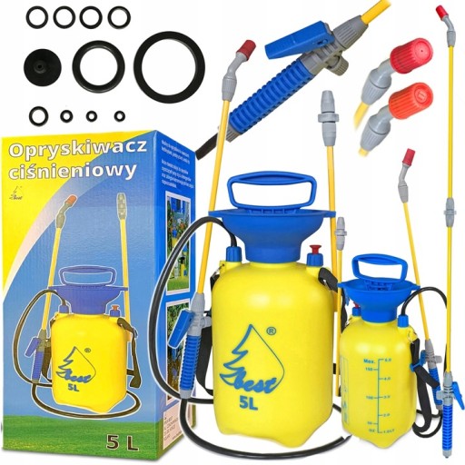 Ручний садовий обприскувач під тиском BEST POLSKA 5 л, довга трубка 96 см