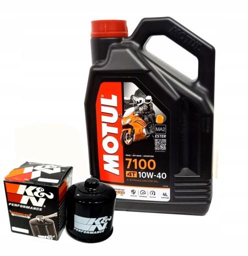 Оригинальное масло Motul 7100 4L 10W40 + масляный фильтр KN303 Honda Yamaha комплект