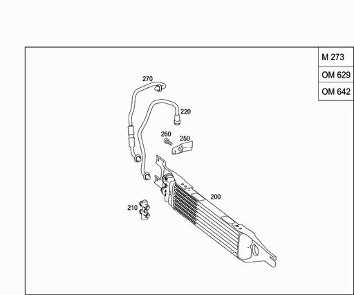 A1645002372 - Оригінальний шланг масляного радіатора Mercedes