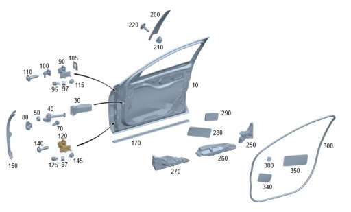 A2237200905 - Оригінальна передня нижня ліва дверна петля Mercedes W223
