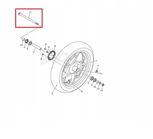 B74-F5181-00-00 - Шпилька осі переднього колеса Yamaha X-MAX XMAX 125 300 400 17+