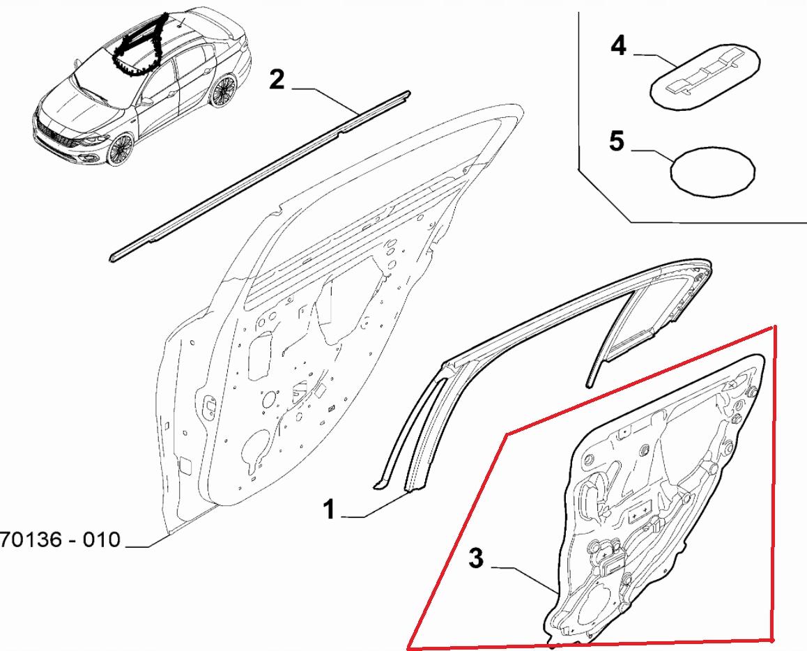 52102143 - Защитная пленка задней левой двери Fiat Tipo