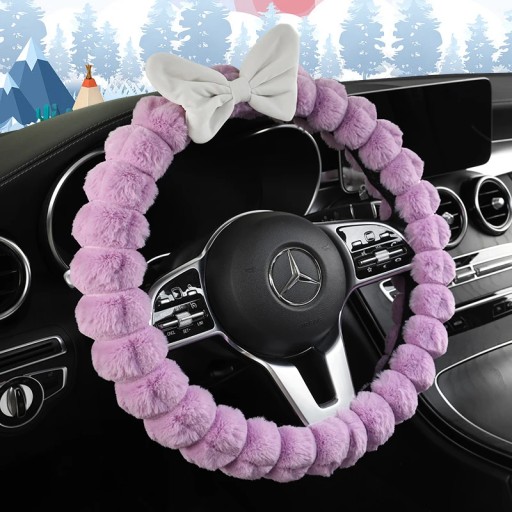 1 - Чохол на кермо Нова зимова накладка Goddess Plush Bow