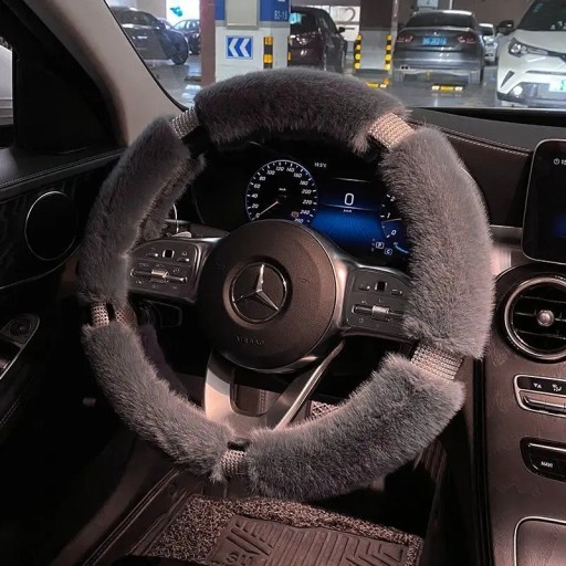 1 - Чохол на кермо Зимовий плюшевий чохол на кермо автомобіля