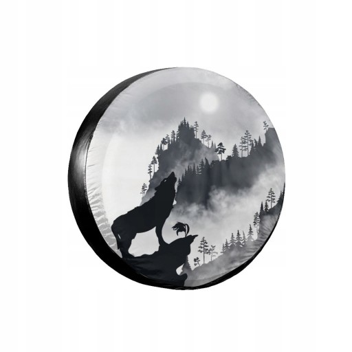 Накладка на шини Чорний 3D вовк водонепроникний запасний ковпак