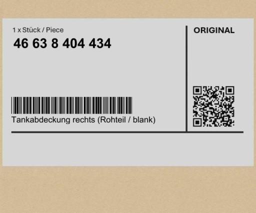 46638404434 8404434 - Крышка бака правая (Rohteil/заготовка) BMW K69 K69 KM9