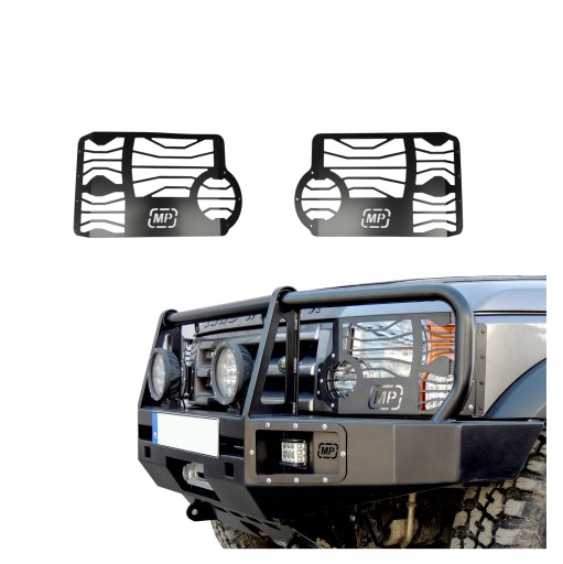 Стальные накладки на передние фары Land Rover Discovery 3 Off Road