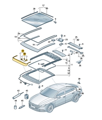 3G5877651 - Дефлектор люка VW OE 3G5877651