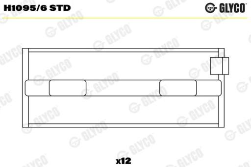 H1095/6 STD - ПІДШИПНИКИ КОРІННІ FIAT BRAVO/A,PUNTO /GLYCO/ H1095/6 STD GLYCO H1095/6 STD